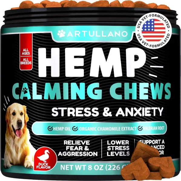 Hemp Calming Chews for Dogs — Anxiety & Stress Relief | 120 Soft Treats