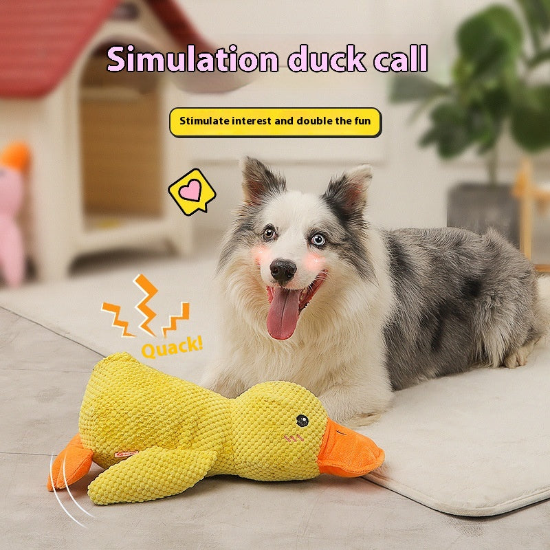 Calming Duck Dog Toy — Anxiety Relief Comfort Companion with Heartbeat