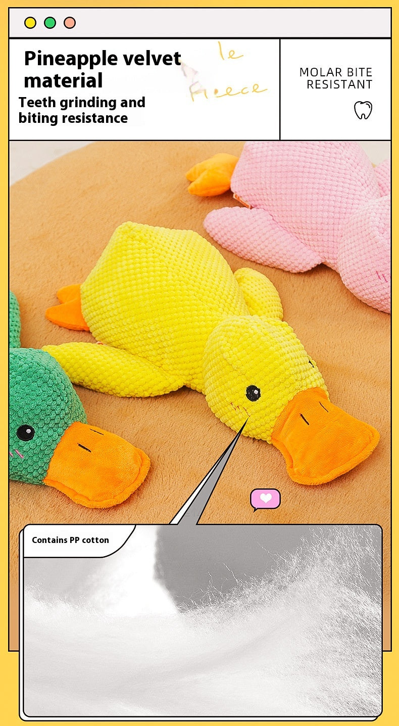 Calming Duck Dog Toy — Anxiety Relief Comfort Companion with Heartbeat