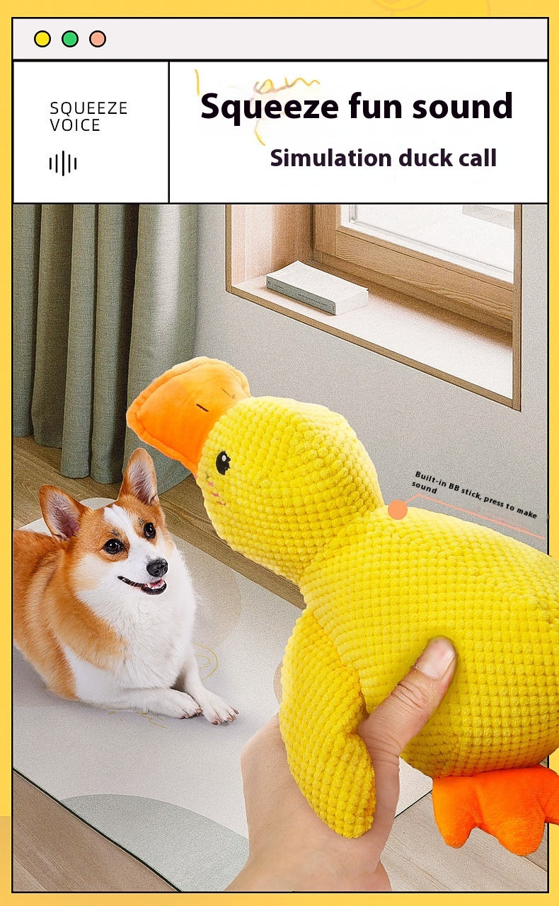 Calming Duck Dog Toy — Anxiety Relief Comfort Companion with Heartbeat