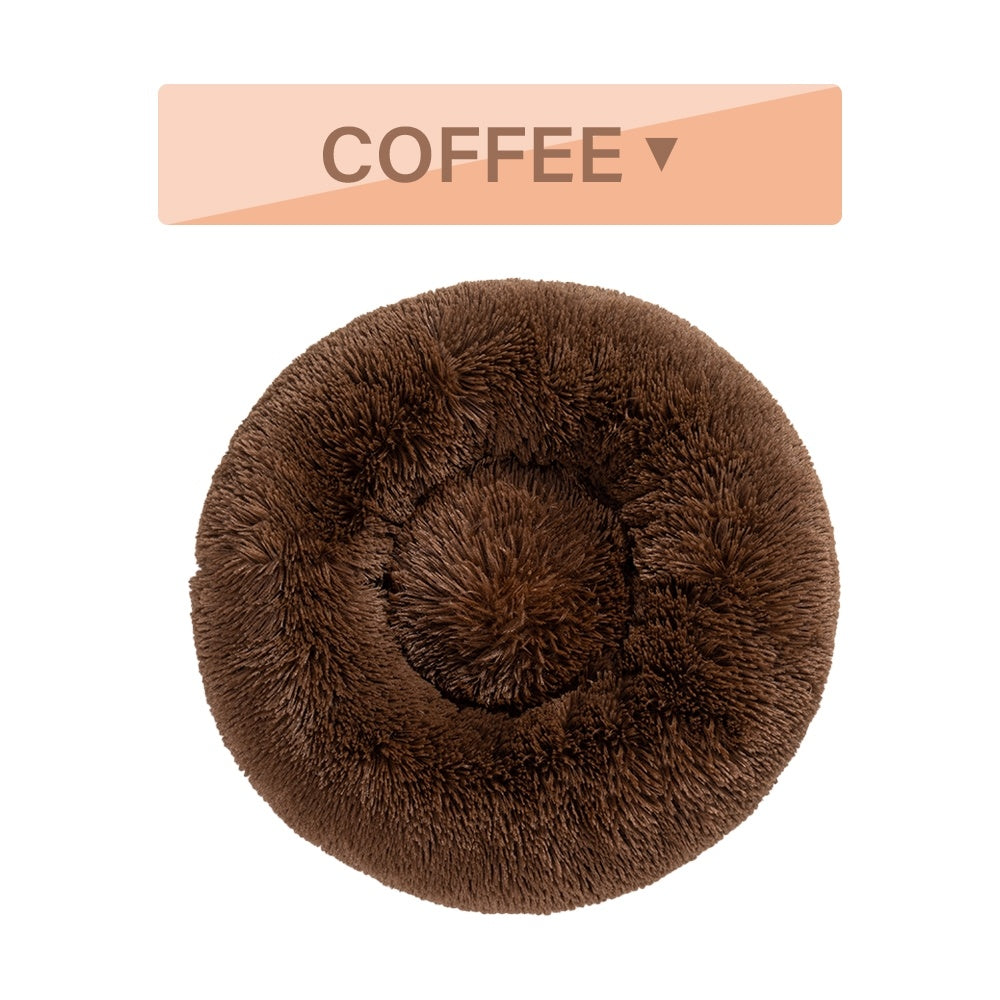 Calming Donut Dog Bed — Anti-Anxiety Plush Nest for Restful Sleep